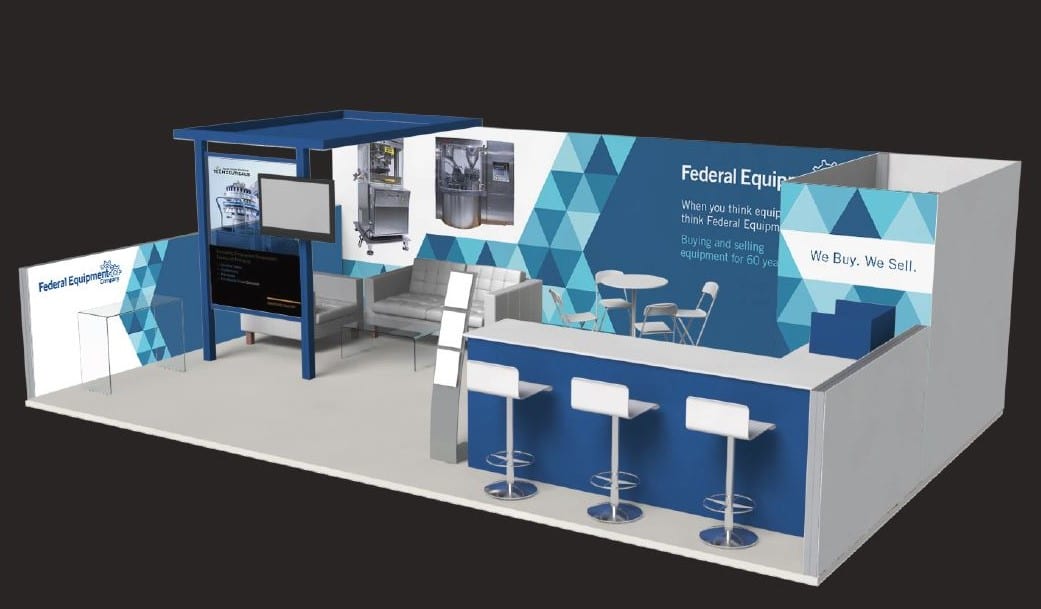3D rendering of Federal Equipment Company's booth at Pharma Expo 2016